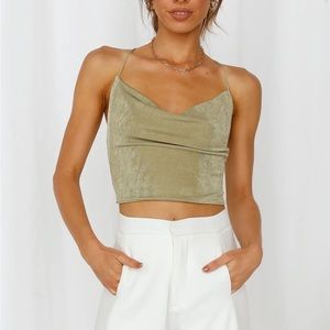 Hello Molly Olive Crop Top